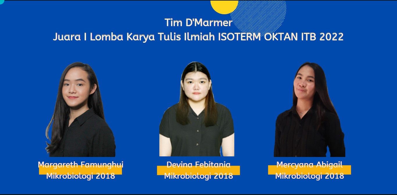 Tim D’Marmer Meraih Juara I Lomba Karya Tulis Ilmiah ISOTERM OKTAN ITB 2022
